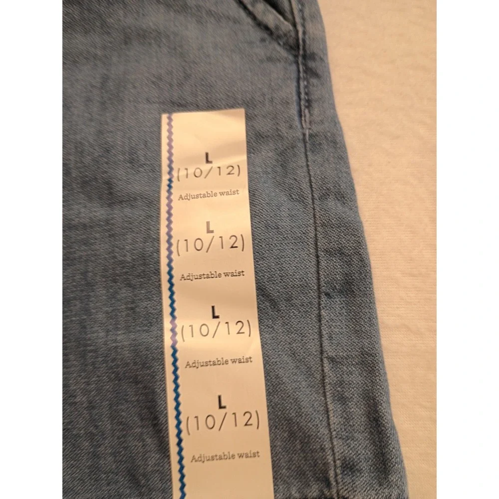 Cat & Jack Girls Light Wash Adjustable Waist Pull-On Shorts Size L 10/12 NWT NWT